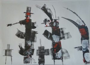 Wim van Oostrom nr 4 - acryl op paneel - 50x70cm